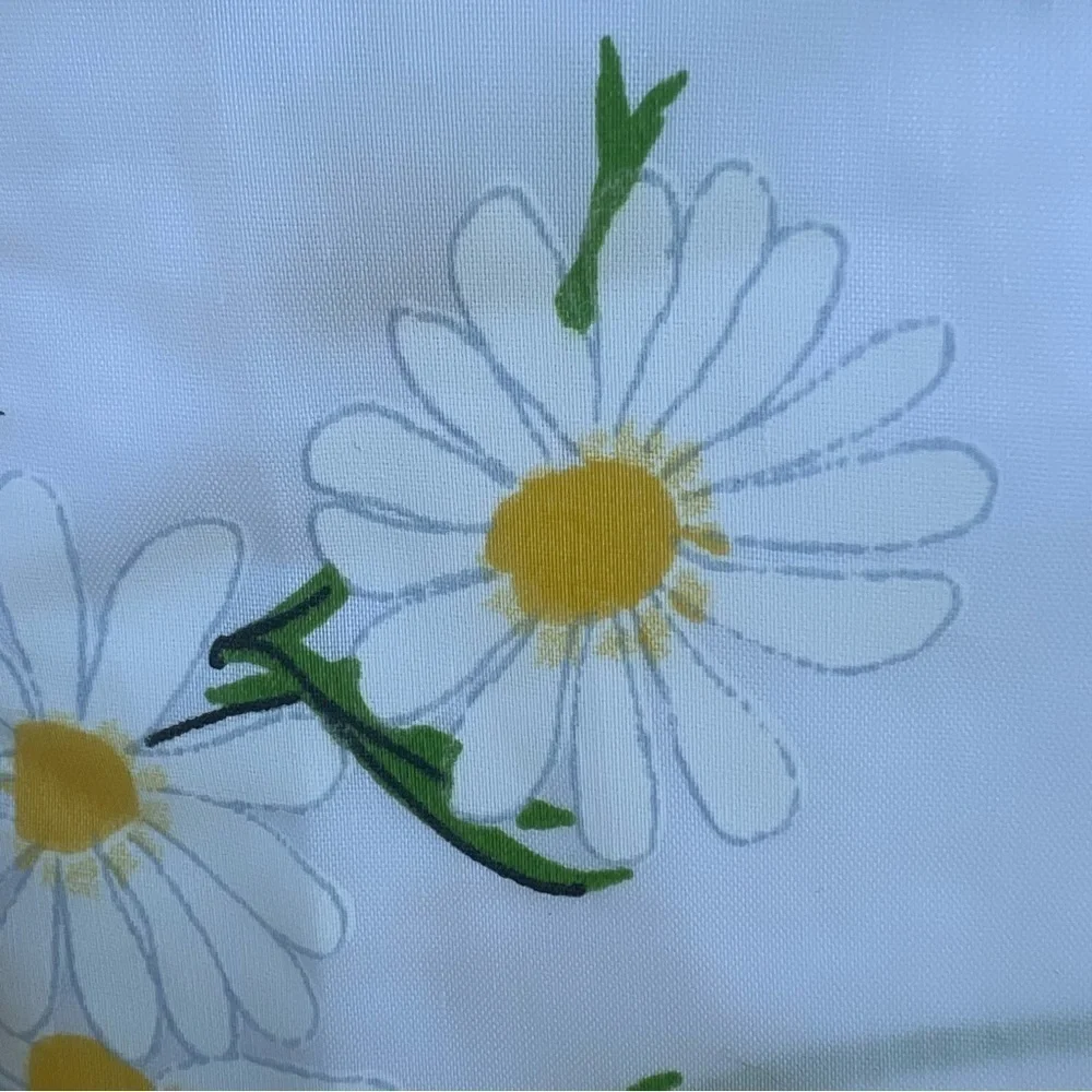 VTG Burlington Vera Daisy No Iron 2-Piece Floral Full Sheet Set Made in USA READ